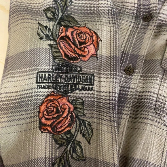 Genuine Harley Davidson Embroidered Flannel Shirt - Picture 6 of 9